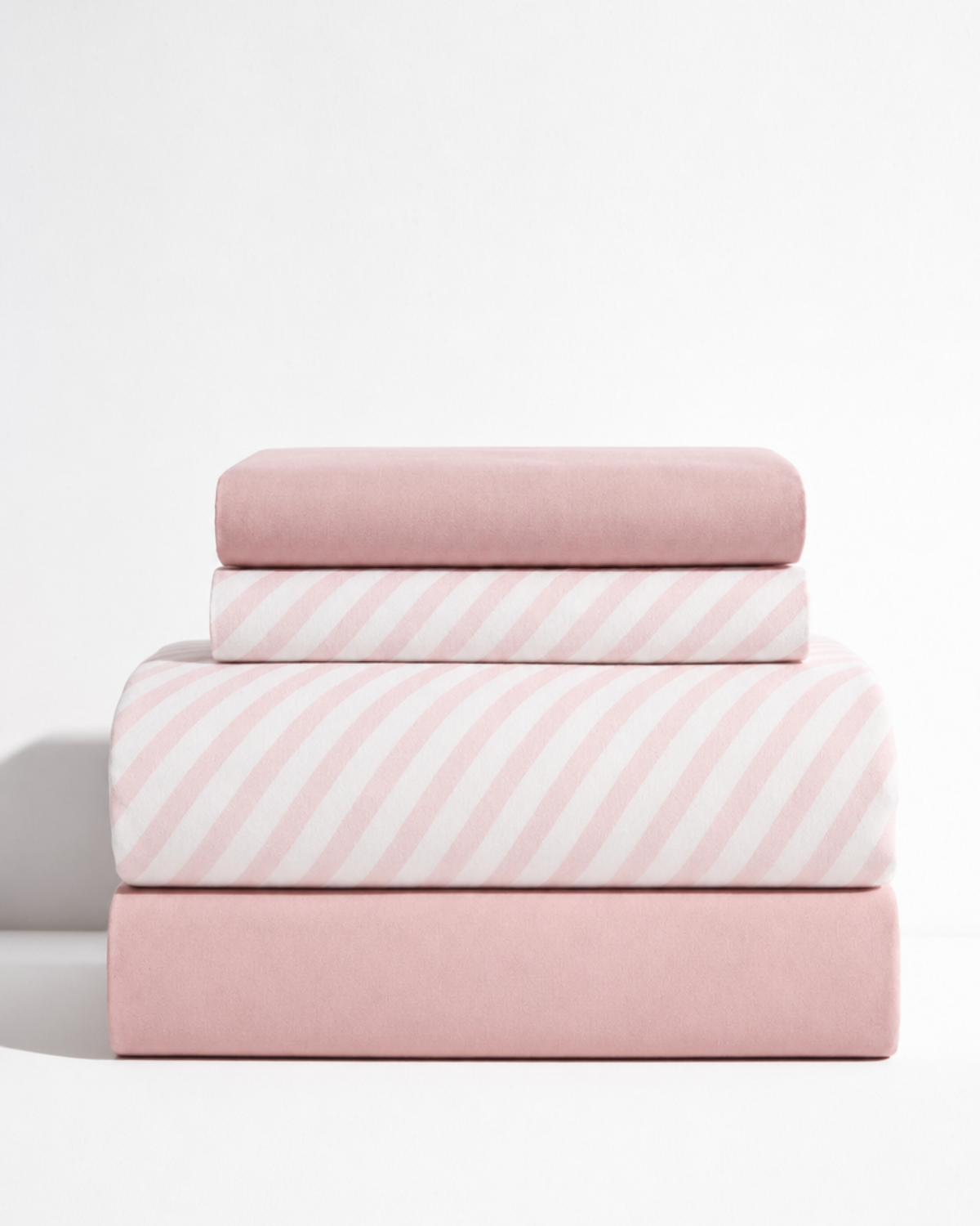 Pink Stripe + Mauve Bedsheet Set