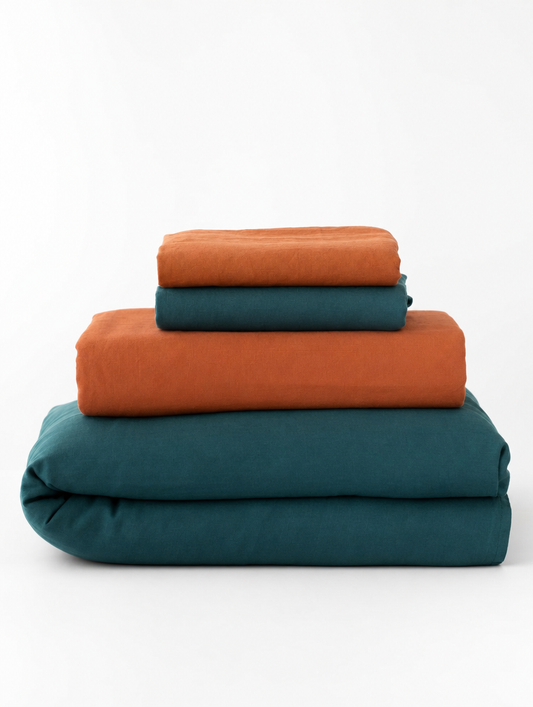 Teal + Terracotta Bedsheet Set