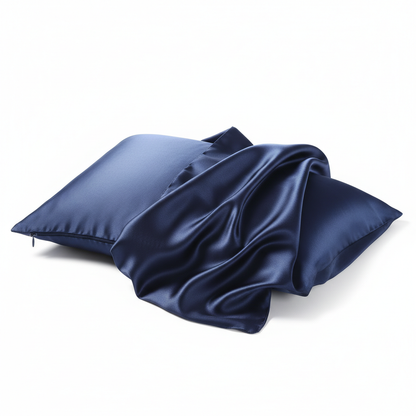 Navy Silk Pillowcase